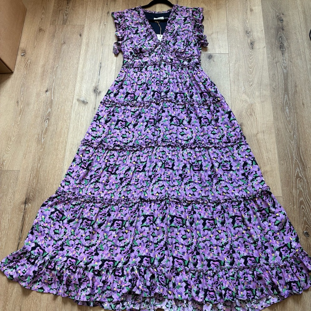 Free the Roses — Floral Ruffle Detail Maxi Dress